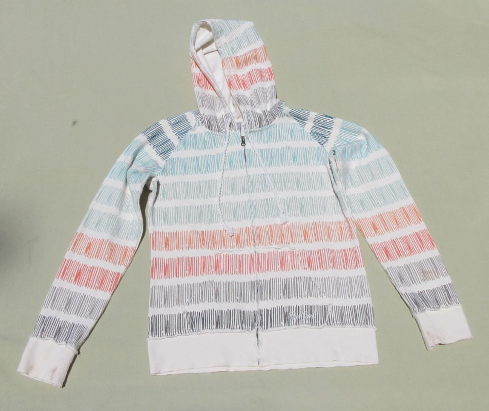 RIP CURL Womens Large Zig-Zag Striped Longsleeve Full-Zip Surf Hoodie Sweatshirt